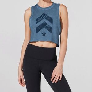 Lululemon x Barry’s cropped blue cut out tank, size 4, unworn with tags on